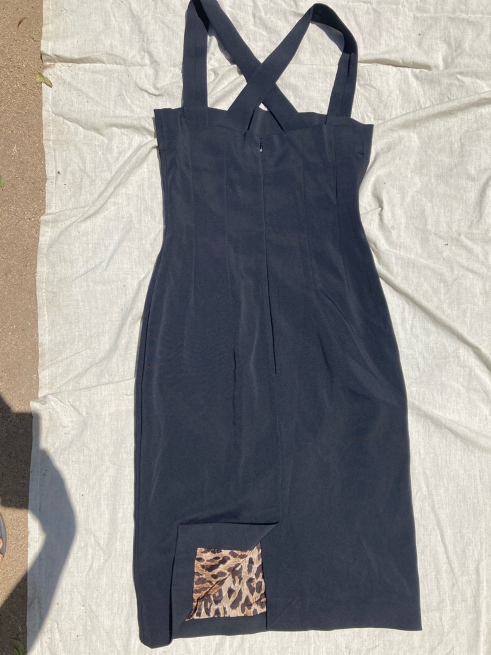 ⏳Dolce Gabbana stretch body con LBD black dress sz 44 / 8 M - Picture 3 of 4